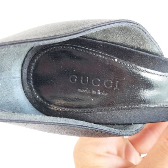 Gucci Black Horsebit Open Tie Hollywood Heels 7B - Picture 13 of 13